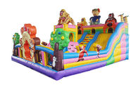 0.4mm PVC Outdoor Inflatable Amusement Playground Theme Trampoline Park Dengan Slide