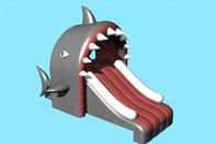 Kustom 3.3m * 2m Shark Theme Inflatable Water Slide Untuk Kolam Renang Anak-anak
