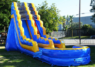 Halaman Belakang 15x36ft Pvc Blue Inflatable Water Slide Dengan Kolam Renang
