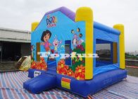 Inflatable Dora House Bouncer Combo, Kastil Melompat Komersial untuk Sewa / Sewa