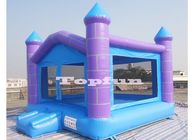 15 kaki Ungu / Biru Inflatable Jumping Castle Dengan Atap Dan Hancurkan Windows