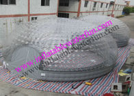 Dua 8m Combined Inflatable Bubble Tent, Event Clear Grey PVC Dome Tent