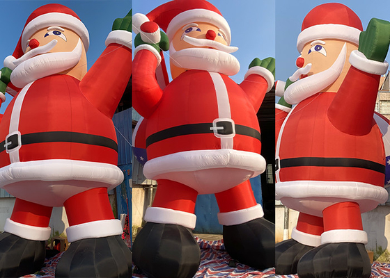 Outdoor Xmas Giant Inflatable Santa Claus Dengan Blower Untuk Dekorasi Natal