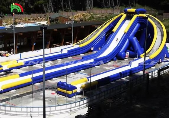 Kualitas tinggi kustomisasi 3 jalur air slide inflatable