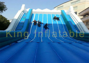 Lebar Abu-abu Biru Inflatable Dry Slide Waterproof Terpal Tangga Mendaki Ganda