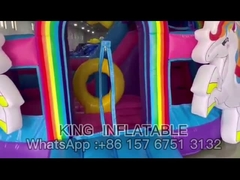 Kastil Infalatable Rainbow Unicorn Bouncer House
