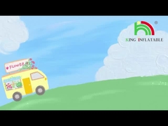 king26 Double Lane Air Slide Inflatable dengan kolam renang