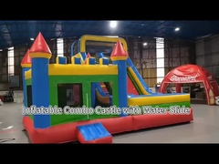 Grosir Kastil Inflatable Dengan Slide Air Combo kering Dan Basah Custom Inflatable Bounce House