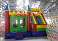 Taman Hiburan Outdoor 6 x 5 m PVC Tarpaulin Inflatable Bouncy Castle Dengan Slide