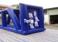 Biru PVC Tarpaulin Inflatable Tunnel Kendala Course Basketball Shoot Sport Game