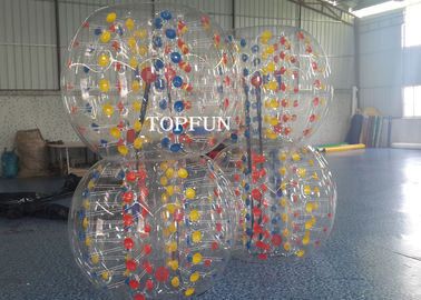 Lucu 0.8mm Inflatable Bumper Bola Dengan Cincin D Berwarna Kuat