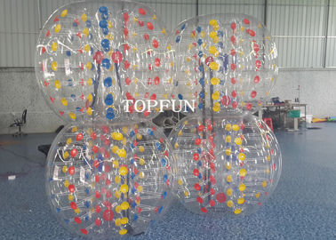 Lucu 0.8mm Inflatable Bumper Bola Dengan Cincin D Berwarna Kuat