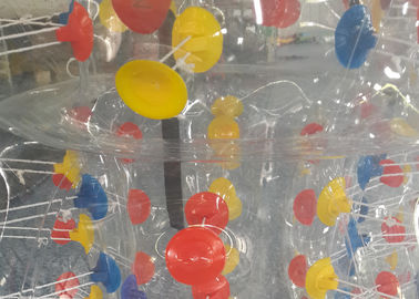 Lucu 0.8mm Inflatable Bumper Bola Dengan Cincin D Berwarna Kuat
