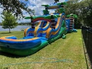 Jungle Trek Inflatable Bounce Dan Climb Water Slide Combo Untuk Anak-Anak