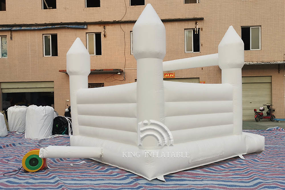 Inflatable Bouncer Castle 13ft * 11.5ft * 10ft Putih Jumper Bouncy Castle Dekorasi Pernikahan Melompat Tempat Tidur untuk Pesta