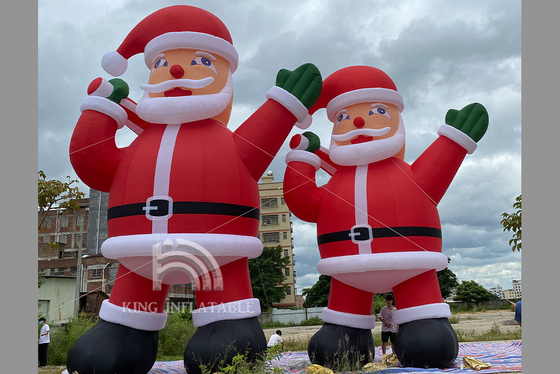 Raksasa Tiup Natal Santa Claus 6m 8m 10m Iklan Tampilan Luar Komersial