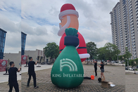 Giant Santa Claus 26Ft Inflatable Christmas Decorations Outdoor Air Blown Greeting Model Untuk Natal / Pesta / Natal