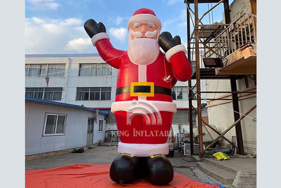 Santa Claus Tiup Raksasa Dengan Tas Hadiah Dekorasi Natal Luar Ruangan
