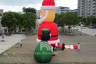 Inflatable Santa Claus 20ft 26ft 33ft Tinggi Dekorasi Natal Meledakkan Santa
