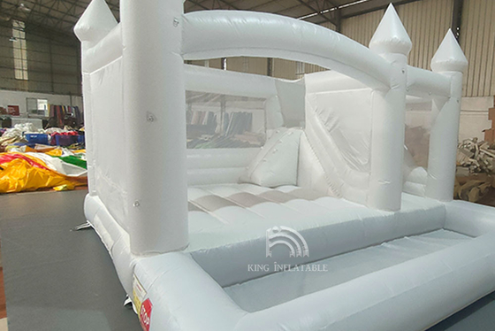 Raja Inflatable Putih Bouncing Castle Slide Bola Pit Combo Jumper Rumah Goyang Dekorasi Pesta Pernikahan Melompat Bed
