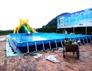 0.9MM PVC Terpal Big Bear Inflatable Water Park Dengan Kolam Renang Biru Besar
