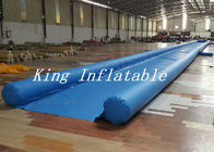 Outdoor 50m Panjang Inflatable Slide Kota Dengan Blue Single Lane