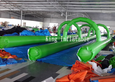 PVC terpal Inflatable Slip Slide 300m Panjang Double Lanes Inflatable Air City