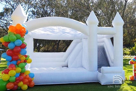 Putih Inflatable Bouncer Dewasa Pesta Pernikahan Bouncing Castle Anak-anak Bouncing Jump House Combo Dengan Slide