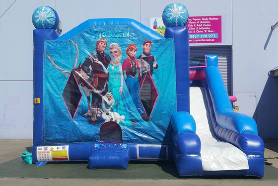 Frozen Bouncy Castle Combo Commercial Bounce House Inflatable Jumping Bouncer Dengan Slide Untuk Anak-Anak