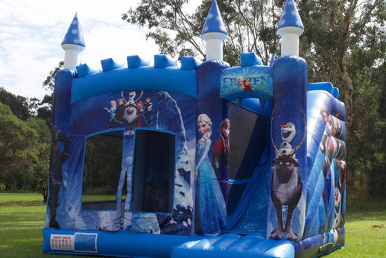 Frozen Bouncy Castle Combo Commercial Bounce House Inflatable Jumping Bouncer Dengan Slide Untuk Anak-Anak