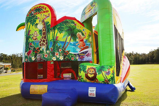 Inflatable Juming Castle Combo Outdoor Hire Inflatable Bouncy Castle Dengan Slide