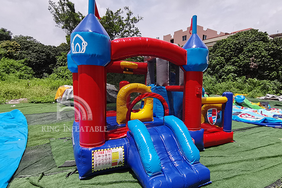 Inflatable Bounce House Double Slide Pesta Ulang Tahun Anak-anak Goyang Istana Bouncer Combo