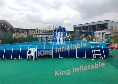 Blue Dolphin Support Basin Taman Air Tiup Dengan Slide Plato PVC