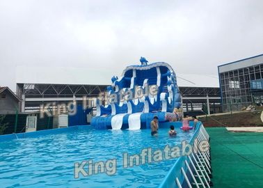 Blue Dolphin Support Basin Taman Air Tiup Dengan Slide Plato PVC