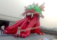 Slide Air Tiup Naga Merah Yang Indah Dengan Moster Model PVC Untuk Dewasa