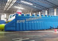 Taman Air Raksasa Inflatable Suit dengan White Shark Water Slide dan mainan mengambang