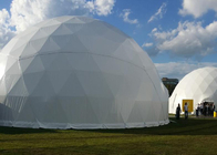 Rumah Tenda Kubah Geodesik Baja PVC Putih Untuk Pameran Dagang Acara Pesta