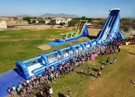 Disesuaikan Biru Raksasa Inflatable Air Slide Komersial Untuk Dewasa / Anak