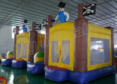Outdoor Playground Pirate Inflatable Kids Jumping Castle Kuning Dan Biru