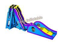 Blue / Yellow Inflatable Water Slide Games Komersial 12 * 4m hippo slide Untuk Pantai