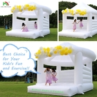 Custom White Inflatable Bounce Castle Party Wedding Bouncer Rumah Dengan Atap Bulat