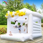Custom White Inflatable Bounce Castle Party Wedding Bouncer Rumah Dengan Atap Bulat