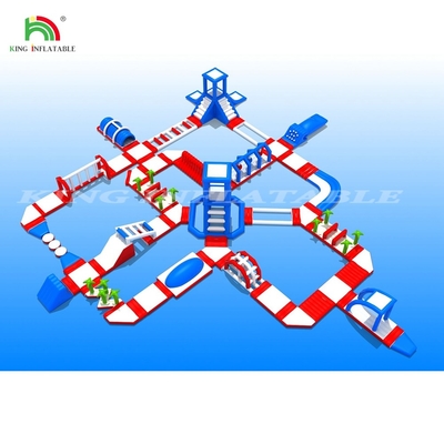 Custom Inflatable Aqua Park Commercial Inflatable Floating Water Park Dengan Slide Air Untuk Sewa Pesta