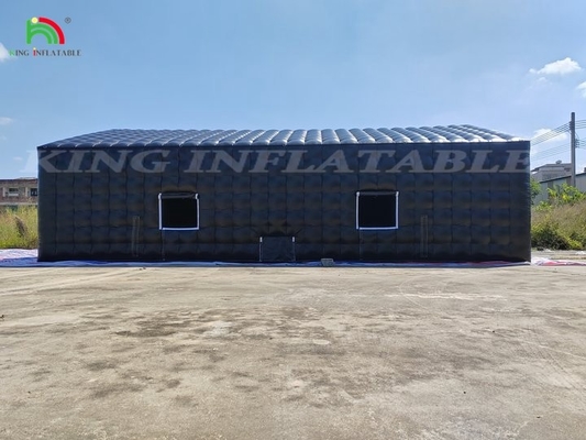 LED komersial Hitam Disco Pencahayaan Mobile Night Club Tent Cube Party Tent Inflatable Nightclub