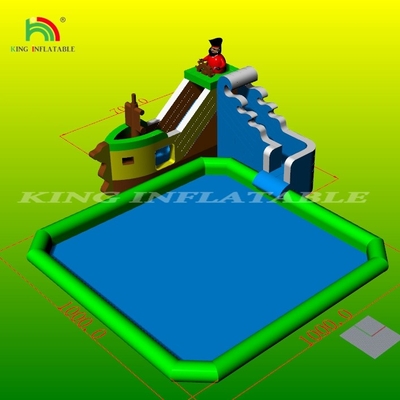 Sea World Taman Air Ground Inflatable Besar Dengan Slide Inflatable Besar