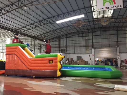 Sea World Taman Air Ground Inflatable Besar Dengan Slide Inflatable Besar