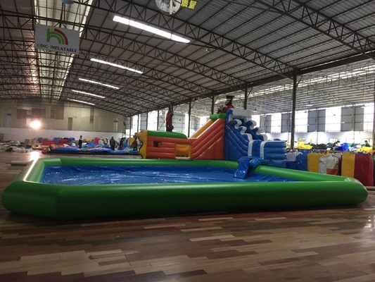 Sea World Taman Air Ground Inflatable Besar Dengan Slide Inflatable Besar