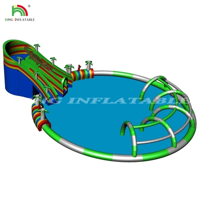 Custom Inflatable Aqua Park Commercial Inflatable Floating Water Park Dengan Slide Air Dan Kolam Renang