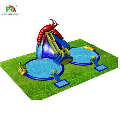 Custom Inflatable Aqua Park Commercial Inflatable Floating Water Park Dengan Slide Air Dan Kolam Renang