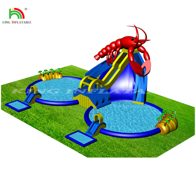 Custom Inflatable Aqua Park Commercial Inflatable Floating Water Park Dengan Slide Air Dan Kolam Renang